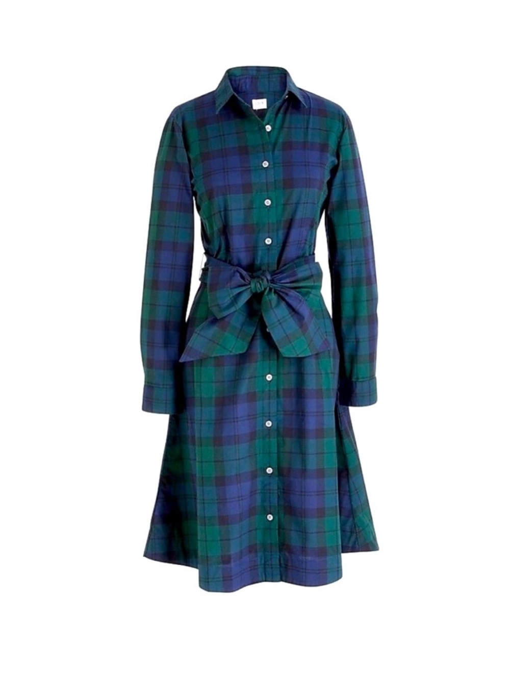 New J. Crew Factory tartan button down belted dress size 12